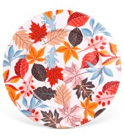 Őszi dekoráció - fém tálca - levelek - 33 cm